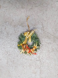 Adornos Navidad | Colgante perqueña corona | Años 70 | ⦵ 10 cm