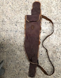 Funda de escopeta caza en tela y cuero