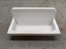 Repisa _ Jabonera_Esponjera para bañera en porcelana vitrificada
 |  32 x 14 x h 17 cm