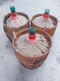 Garrafa de vidrio VIRESA forrada con lámina madera | 20 litros | ⦵ 40 x h 60 cm