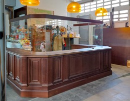 Mostrador móvil con marquesina para recepción | Base 364 x 215 y 50 de sobre_Altura 98 cm
