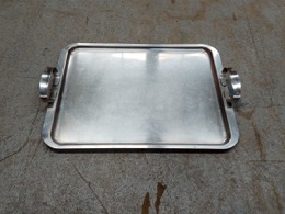 Bandeja rectangular acero inoxidable con asas | 41 x 31 x 4 cm