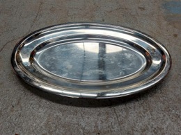 Bandeja oval acero inoxidable | 35 x 23 x 2 cm 