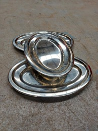 Bandeja oval acero inoxidable | 30 x 20 x 2 cm