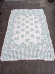 Colcha cubrecama individual algodón motivos florales | 215 x 150 cm