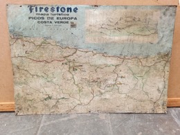 Chapa metálica FIRESTONE Mapa turístico Picos de Europa | 70 x 50 x 0,2 cm