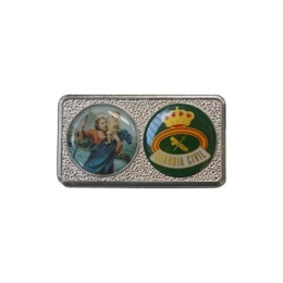Placa para salpicadero con San Cristobal y emblema GUARDIA CIVIL | Años 70-80