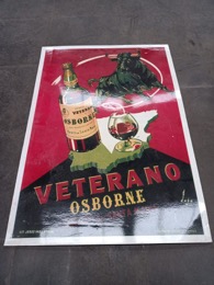 Cartel publicitario chapa VETERANO OSBORNE Puerto Santa María | 50 x 70 cm