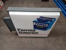 Cartel Luminoso FEMSA BATERÍAS Doble Tecnología | Años 80 | 90 x 82 x 18 cm