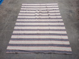 Manta cama individual rayada en horizotal _marrón_crudo | 130 x h 180 cm