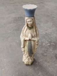Botellín en plástico de la Virgen de Lourdes | 4 x h 20 cm
