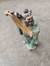 Figura porcelana japonesa Samurai con pergamino | 10 x h 20 cm