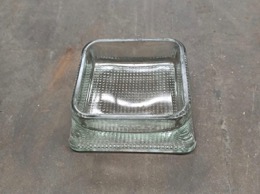 Cenicero cristal cuadrado años 60 | 13,5 x 13,5 x h 5 cm