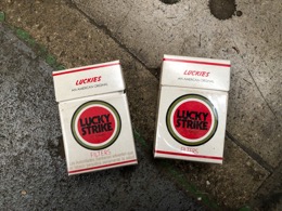 Cajetillas tabaco LUCKY STRIKE con y sin mensaje disuasorio | Años 80-90