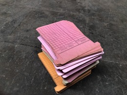 Fichas de archivo en colores pastel