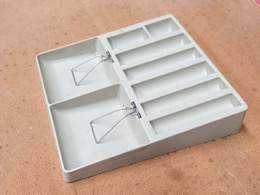Organizador de billetes y monedas de peseta para caja contable | 23 x 23 x 4 cm