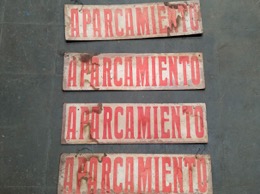 Cartel Aparcamiento madera pintada | 76 x 22,5 x 0,4 cm