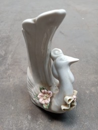 Violetero de porcelana vitrificada Pavo Real | 10 x 7 x h 18 cm