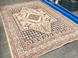 Alfombra marrón patrón geométrico floral | 190 x 280 cm