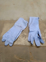 Guantes de plástico AZUL XL| 12 x h 34 cm 