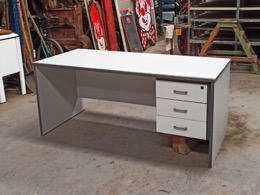 Mesa despacho gris con buck 3   2 cajones | 170 x 75 x h 74 cm