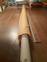 Tubo con metraje de tela de llino | Color naranja