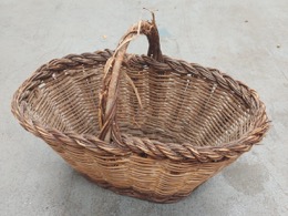 Cesta setera ovalada de mimbre y caña | 50 x 30 x h 40 cm