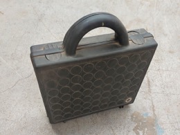 Maletín porta cassettes MP | Negro | 31 x 8 x h 35 cm | Años 80