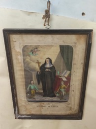 Marco moldurado con lámina SANTA RITA DE CASIA | 31 x 2 x h 40 cm