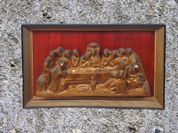 Marco moldurado con relieve en yeso LA SANTA CENA | 67 x 4 x h 40 cm