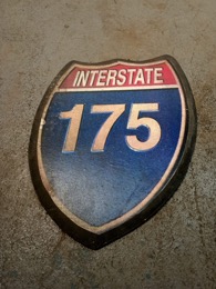 Cartel madera INTERESTATE 175 | 28 x h 38 cm 