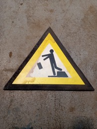 Placa madera PELIGRO ESCALON | 40 x 34 cm 